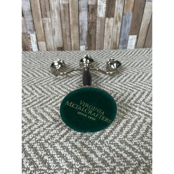 Virginia Metal-crafters Silver Chrome 3 Candle Candlestick Holder - Picture 4 of 5